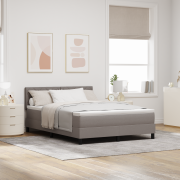vidaXL Boxspring säng med madrass & LED taupe 160x200 cm tyg