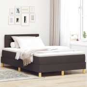 vidaXL Boxspring-säng med madrass & LED Mörkbrun 120x200 cm Tyg