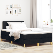 vidaXL Boxspring-säng med Madrass & LED Svart 120x190 cm Tyg