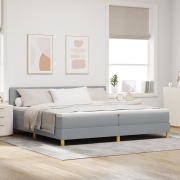 vidaXL Bäddmadrass med LED-lampa Ljusgrå 200x200 cm Tyg