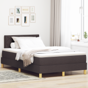 vidaXL sänglåda med madrass & LED mörkbrun 120x200 cm tyg