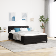 vidaXL Sängbotten med Madrass & LED Svart 160x200 cm Sammet
