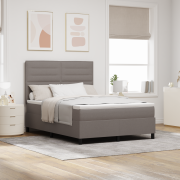 vidaXL Bäddmadrass med sängram och LED Taupe 160x200 cm Tyg