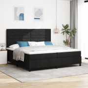 vidaXL Box Spring Säng med Madrass & LED i Svart 200x200 cm Tyg