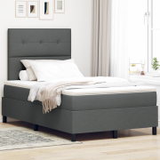 vidaXL Box Spring Säng med madrass & LED Mörkgrå 120x200 cm Tyg