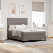 vidaXL Boxspring Säng med Madrass & LED Taupe 140x190 cm Tyg