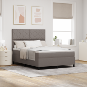 vidaXL Resårsäng med madrass och LED - Taupe 160 x 200 cm Tyg