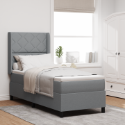 vidaXL Bäddmadrass med Sängram & LED Ljusgrå 90x190 cm, Tyger
