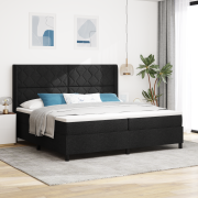 vidaXL Resårsäng med madrass & LED Svart 200x200 cm Tyg