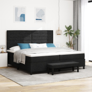 vidaXL Bäddmadrass med madrass & bänk svart 200x200 cm tyg