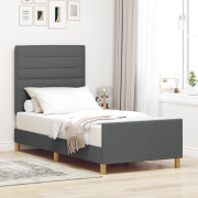 vidaXL Sängram Mörkgrå 100x200 cm Tyg