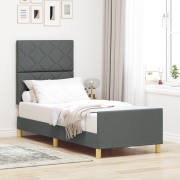 vidaXL Sängram Mörkgrå 80x200 cm Tyg