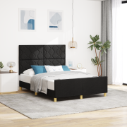 vidaXL Sängram Svart 140x190 cm Tyg