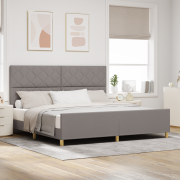 vidaXL Sängram Taupe 200x200 cm Tyg