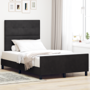 vidaXL Sängram Svart 120x190 cm Sammet