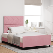 vidaXL Sängram Rosa 120x200 cm Sammet