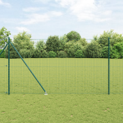 vidaXL Euro Staket med 7 Spikposter 1.5x10 m Galvaniserat Stål Grön