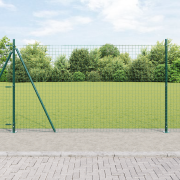 vidaXL Euro Staket med 7 Flangerade Inlägg 1,5x10 m Galvaniserat Stål