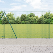 vidaXL Euro Staket med 7 Flänsade Poster 1.5x10 m Galvaniserat Stål