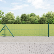 vidaXL Euro Fence med 13 flänsade stolpar 0.6x25 m galvaniserad stål