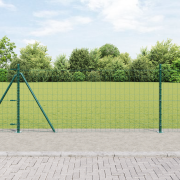 vidaXL Euro stängsel med 13 flänsade poster 0.8x25 m galvaniserat stål