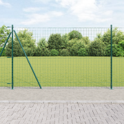 vidaXL Euro Stängsel med 7 Flangerade Stolpar 1,6x10 m Galvaniserat St...