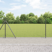 vidaXL Euro Zaun med 13 Flangerande Stolpar 0.8x25 m Galvaniserat Stål