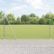 vidaXL Euro Staket med 7 Flänsade Inlägg 1,4x10 m Galvaniserat Stål