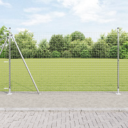 vidaXL Euro Stängsel med 7 Flänsade Stolpar 1.6x10 m Galvaniserat Stål
