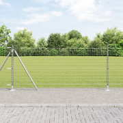 vidaXL Euro Stängsel med 7 Flänsade Stolpar 0.8x10 m Galvaniserat Stål