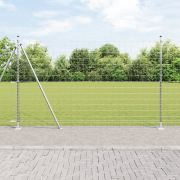 vidaXL Euro Fence med 7 flänsade poster 1.4x10 m galvaniserat stål