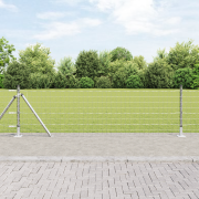 vidaXL Euro Fence med 7 flänsade stolpar 0,4x10 m Galvaniserat stål
