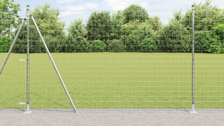 vidaXL Euro Fence med 7 flänsade stolpar 1,6x10 m galvaniserat stål