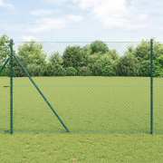 vidaXL Kedjefäste med 7 stolpar 1.6x10 m Galvaniserad stål Grön