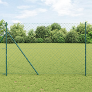 vidaXL Kedjestängsel med 7 stolpar 1.6x10 m Galvaniserat stål Grön