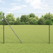 vidaXL Kättinglänksstängsel med 13 poster 1.6x25 m Galvaniserat stål G...