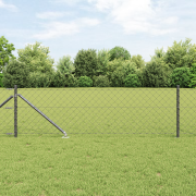 vidaXL Kedjestängsel med 13 spikpost 0.6x25 m Galvaniserat Stål