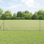 vidaXL Stängselstolpe Set Set med 2 Galvaniserat stål 10 x 0,5 m Hållb...