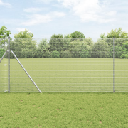 vidaXL svetsat trådstängsel med 7 stolpar 1.2x10 m galvaniserat stål
