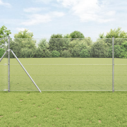 vidaXL Svetsat Stängsel med 7 Stänger 1.4x10 m Galvaniserad Stål