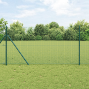 vidaXL Gjärdesgårdsstolpe Set 2 stycken Grön Stål, PVC 10 x 1 m Robust