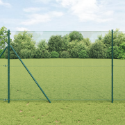 vidaXL Svetsad Trådgaller med 7 Stolpar Grön 1,5x10 m Stål