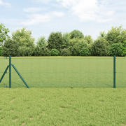 vidaXL Svetsat Trådstängsel med 13 Poster Grön 0.8x25 m Stål