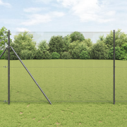 vidaXL Svetsat trådstängsel med 7 stolpar Grå 1.5x10 m stål