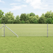 vidaXL Svetsat Trådstak med 13 Spikeposter 0,5x50 m Galvaniserat Stål