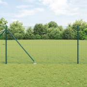 vidaXL Svetsat Trådstängsel med 13 Spikposter Grön 1,2x25 m Stål
