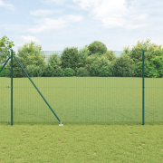 vidaXL Svetsat Trådstängsel med 13 Spikposter Grön 1.5x25 m Stål