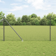 vidaXL Svetsat Trådgärd med 13 Spikposter Grå 1.4x50 m Stål
