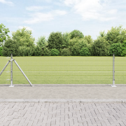 vidaXL Svetsat Trådgitter med 7 Flangerade Stolpar 0.6x10 m Galvaniser...