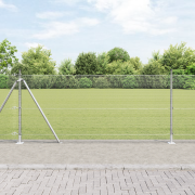 vidaXL Svetsat Trådstängsel med 13 Flanged Posts 0.8x25 m Galvaniserat...